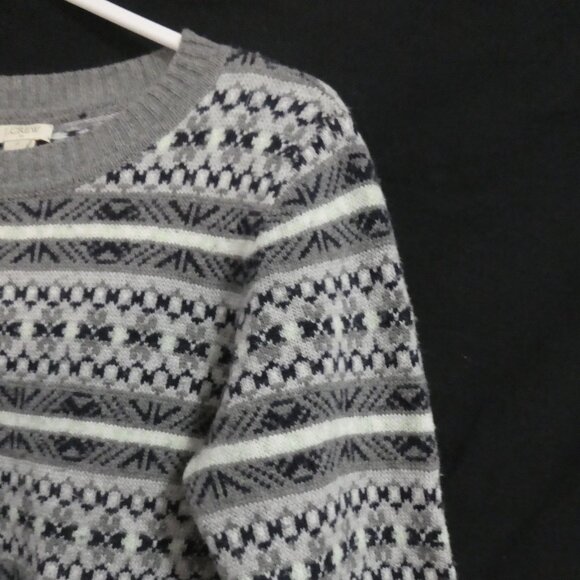 J CREW | medium | Geometric Patterned Grey Sweater - Picture 5 of 14